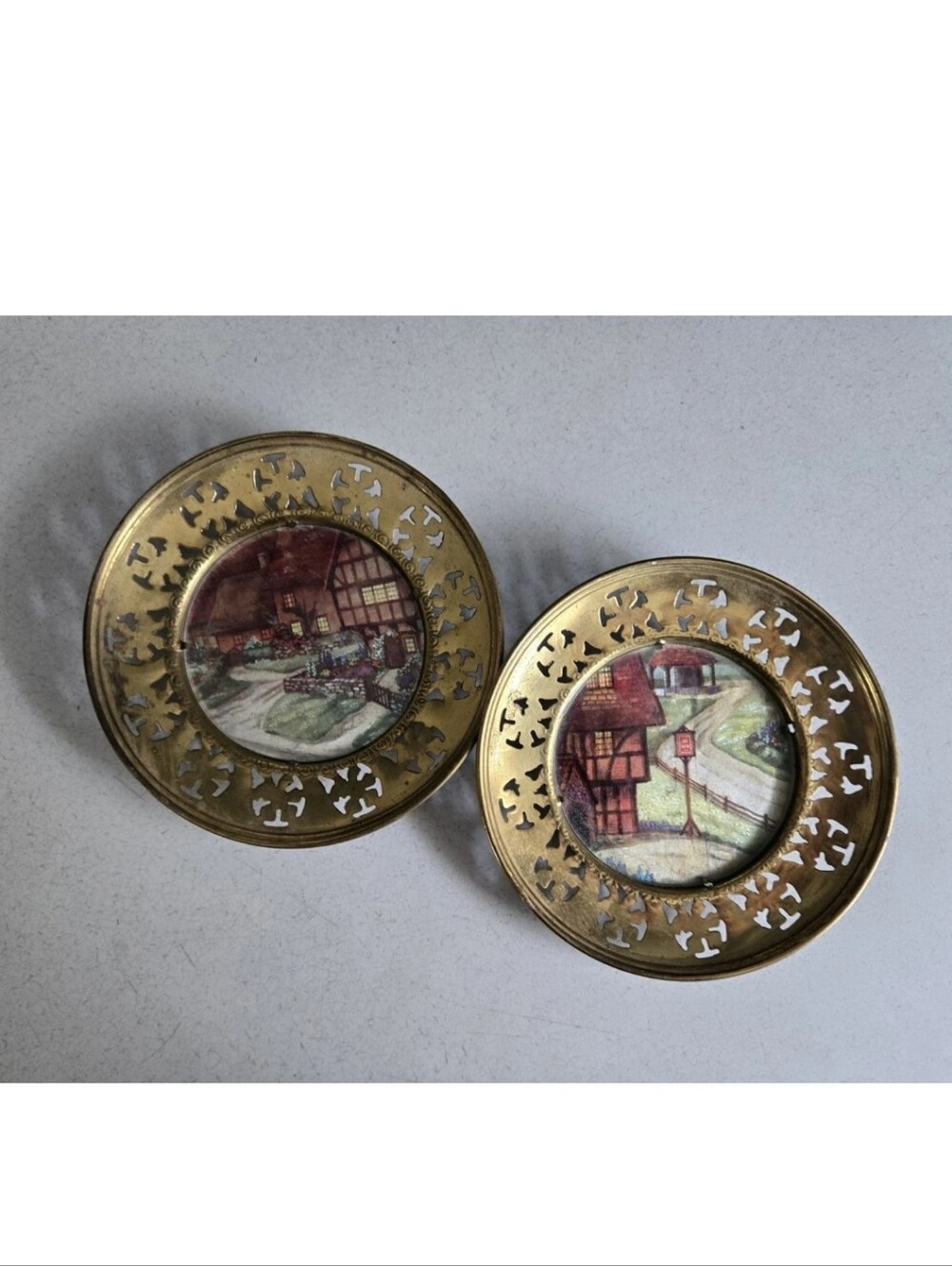 Brass Metallic Foil  Wall Art Vintage